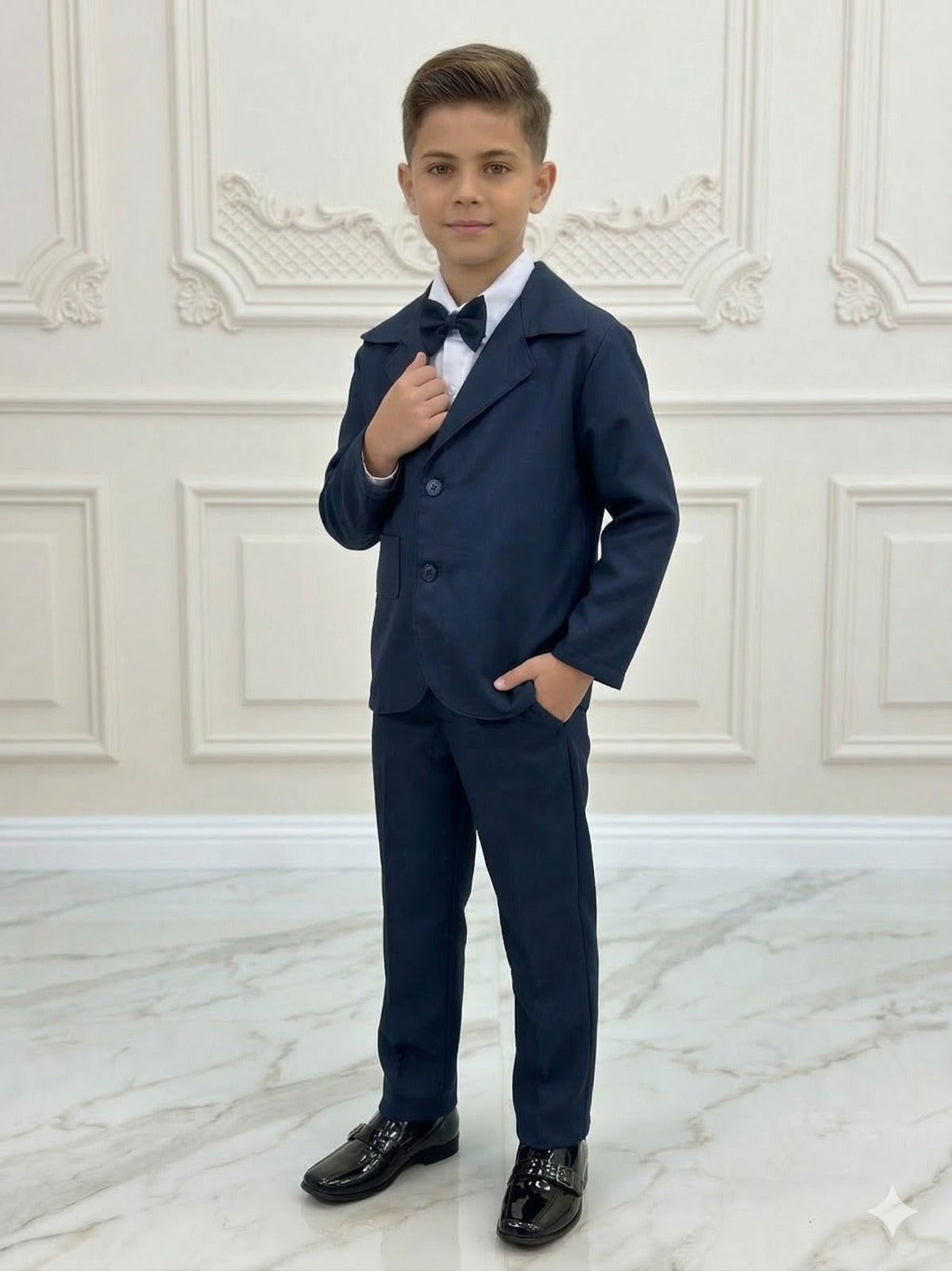 Conjunto Social Miss Cherry Jorge Terno Azul Marinho - Estilo Delicado para o Dia a Dia | Bebeloo Kids