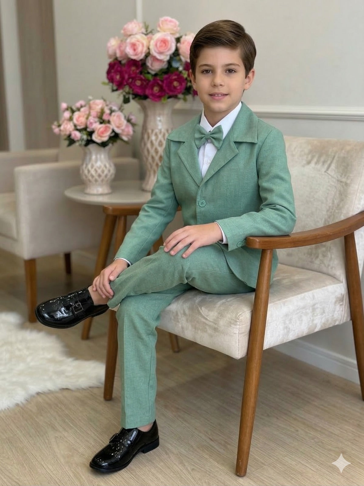 Conjunto Social Miss Cherry Terno Pedro Verde - Estilo Delicado para o Dia a Dia | Bebeloo Kids