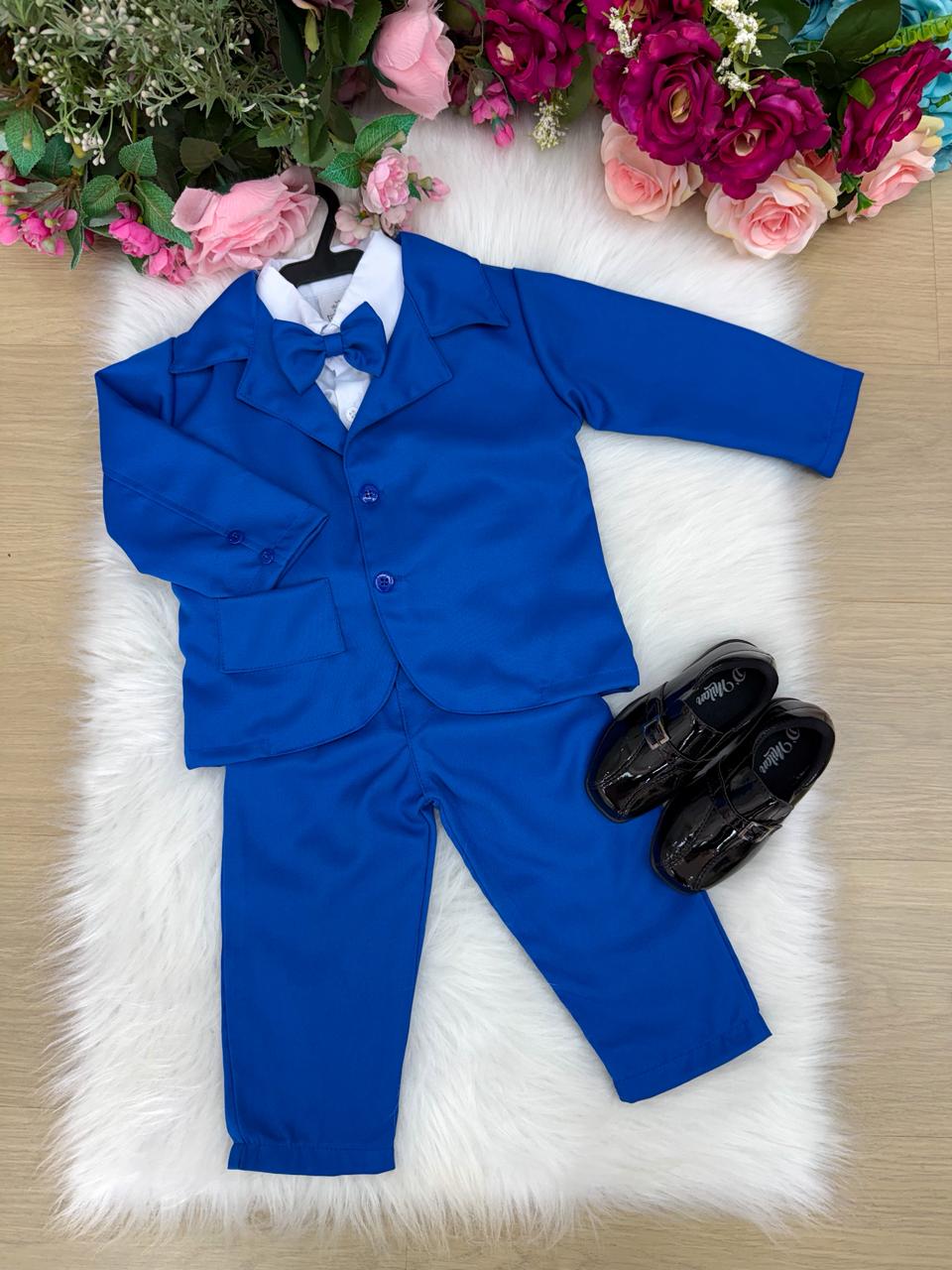 Conjunto Social Miss Cherry Jorge Terno Azul Royal - Estilo Delicado para o Dia a Dia | Bebeloo Kids
