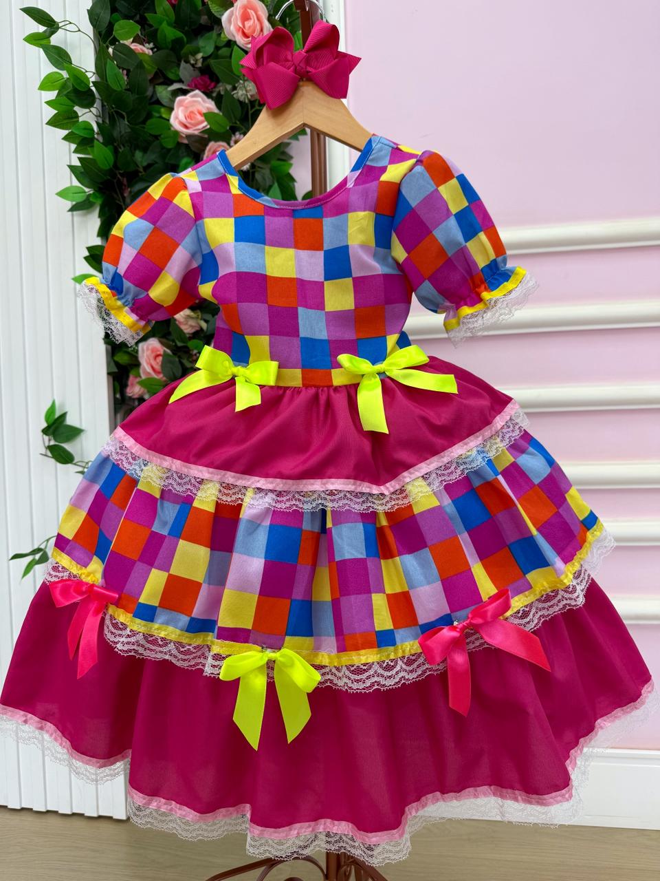 Vestido Junino Mimadine Luxo Amora - Leveza e Elegância para Meninas | Bebeloo Kids