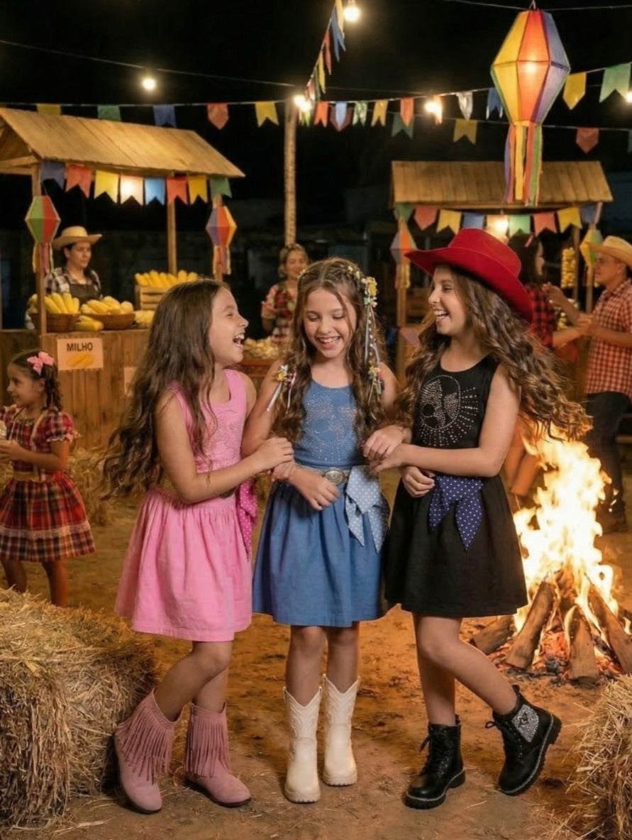 Vestido Blogueirinha Boiadeira do Sertão - Leveza e Elegância para Meninas | Bebeloo Kids