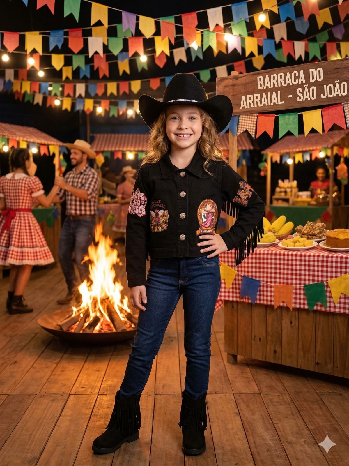 Jaqueta Blogueirinha Boiadeira Preto - Proteção com Estilo para os Pequenos | Bebeloo Kids