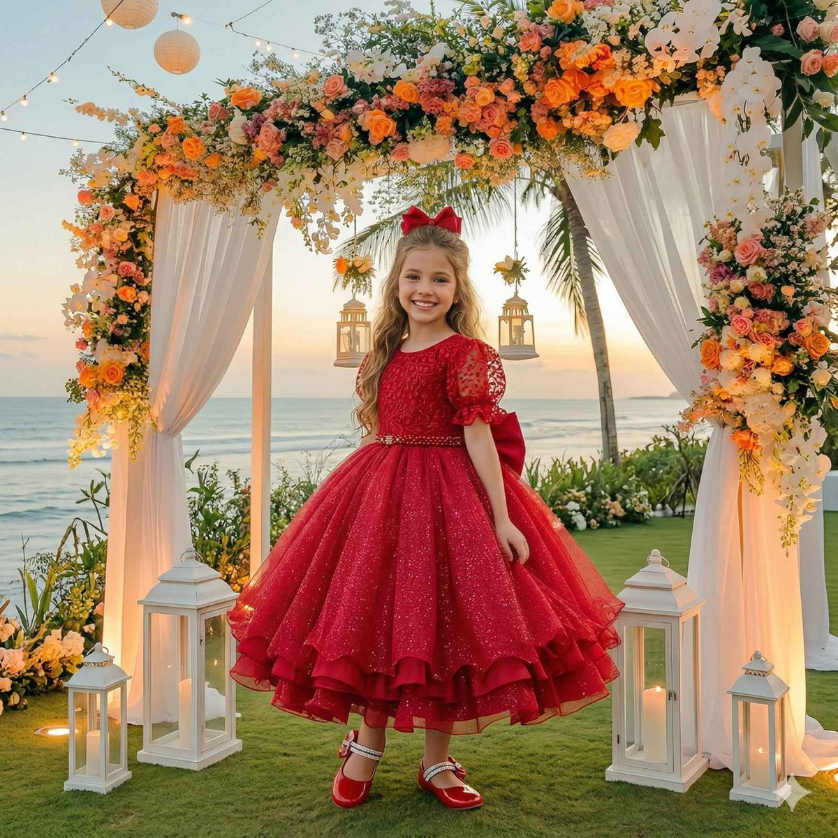 Vestido Bella Child Laize Vermelho Modelo 2 - Leveza e Elegância para Meninas | Bebeloo Kids