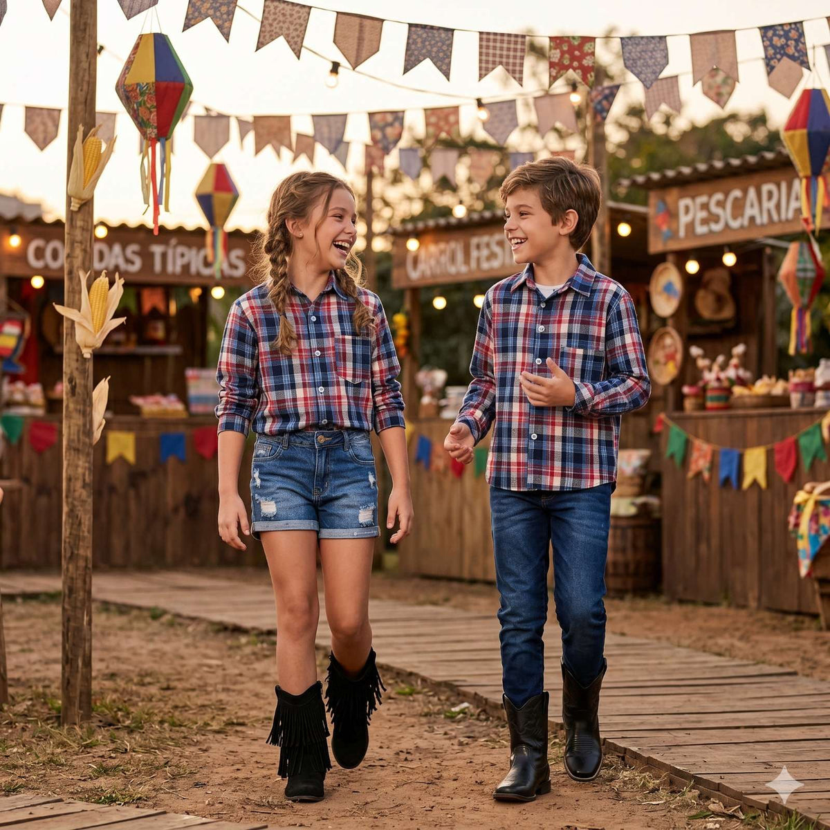 Camisa Flanelada Xadrez Junina Jacson Azul - Elegância e Conforto para os Pequenos | Bebeloo Kids