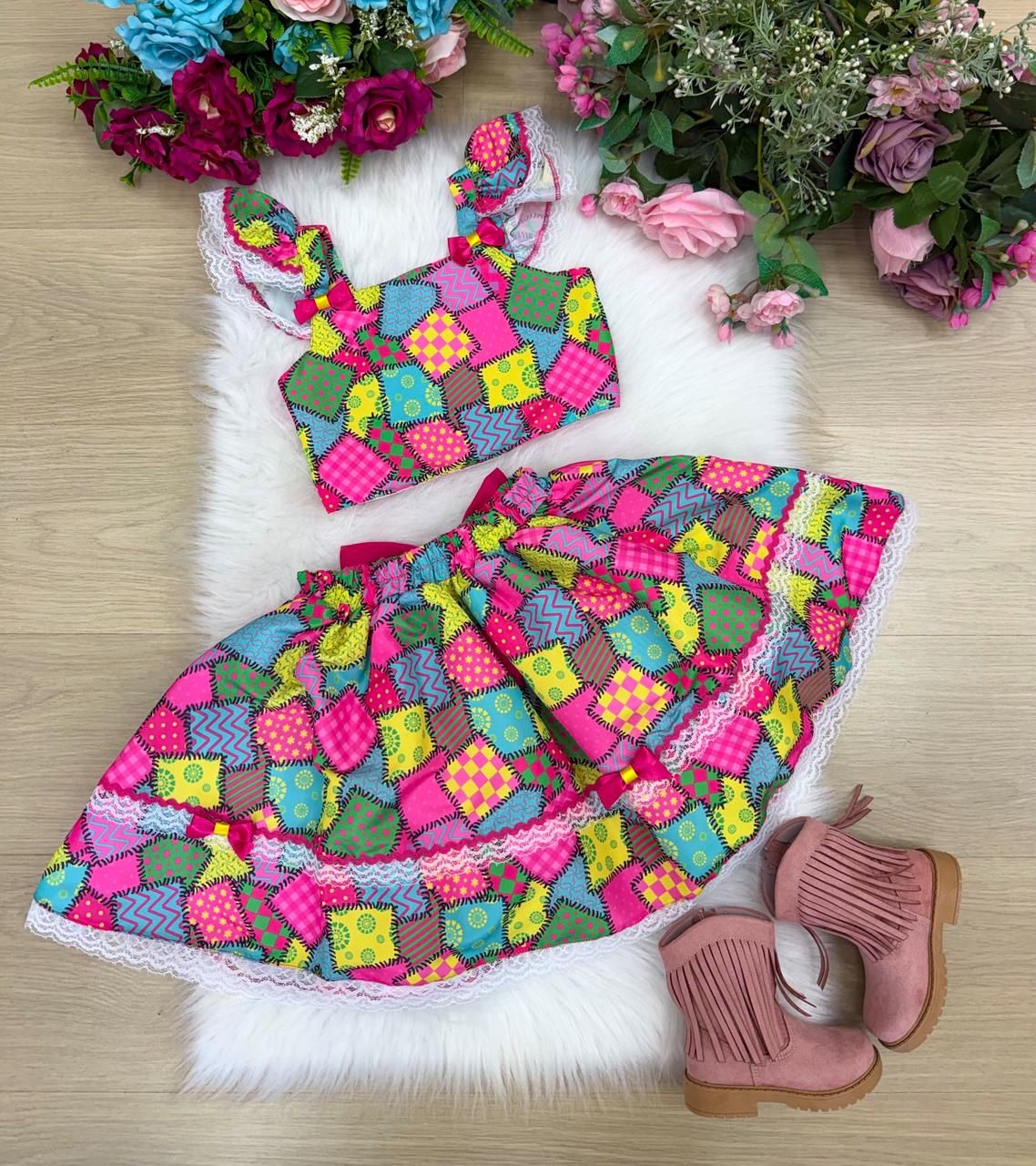 Conjunto Mini Miss Junino Magia do Sertão - Estilo Delicado para o Dia a Dia | Bebeloo Kids
