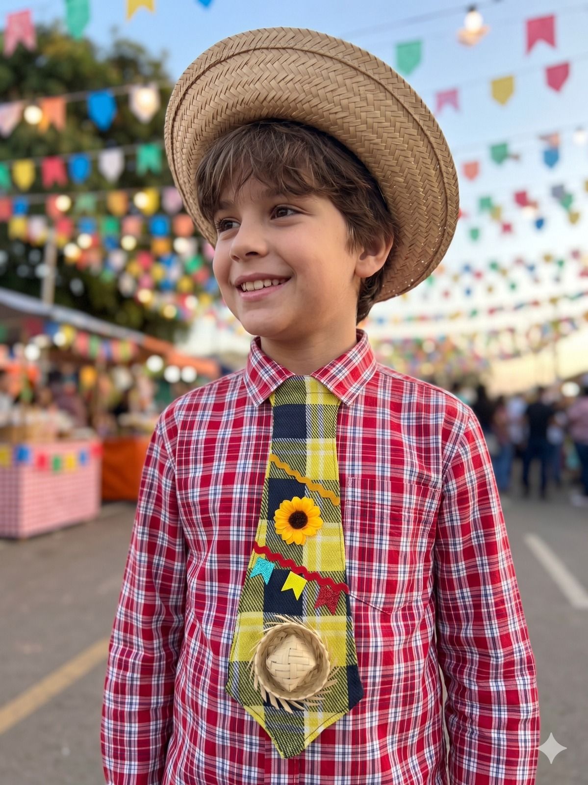 Gravata Junina Enrico Amarelo - Elegância nos Momentos Especiais | Bebeloo Kids