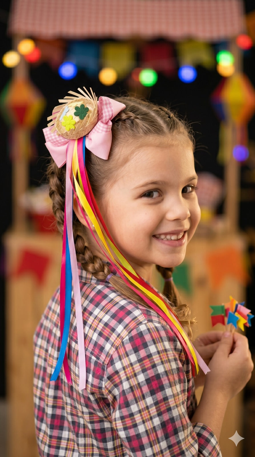 Laço Bico de Pato Detalhes do Sertão Rosa - Toque Delicado para Completar o Visual | Bebeloo Kids