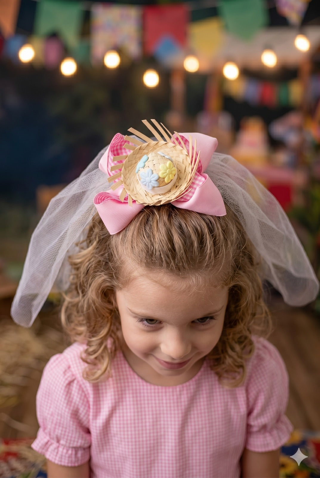 Laço Bico de Pato Noiva - Noivinha do Sertão Rosa - Toque Delicado para Completar o Visual | Bebeloo Kids