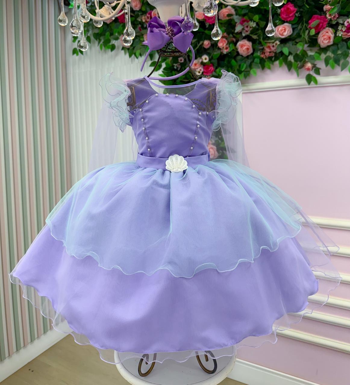 Vestido Mini Miss Temático Sereia - Fundo Do Mar | Bebeloo Kids