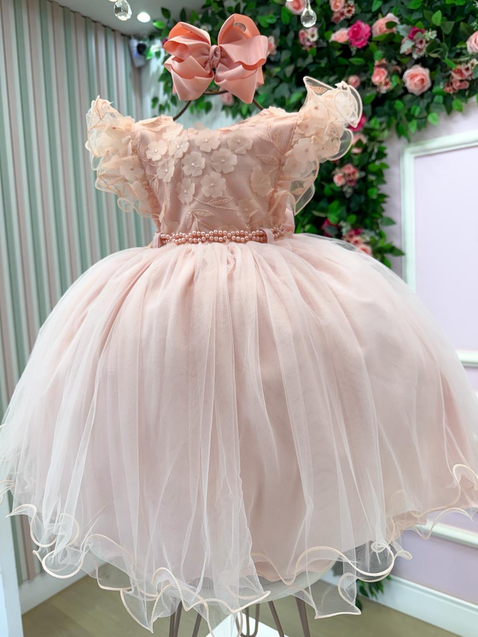 Vestido Menina Bonita Angelie Pessego - Leveza e Elegância para Meninas | Bebeloo Kids