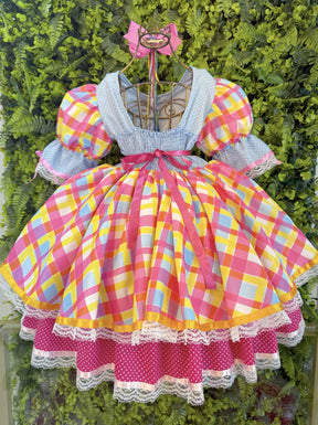 Vestido Infantil Junino Colorê Encantado Leveza e Elegância para Meninas | Bebeloo