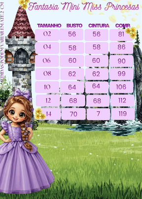 Fantasia/ Vestido Mini Miss Longo Princesa Maça (FANTVESTMNMSSLNGMC)