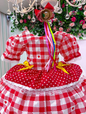 Vestido Junino Mimadine Luxo Beatriz Vermelho | Bebeloo Kids