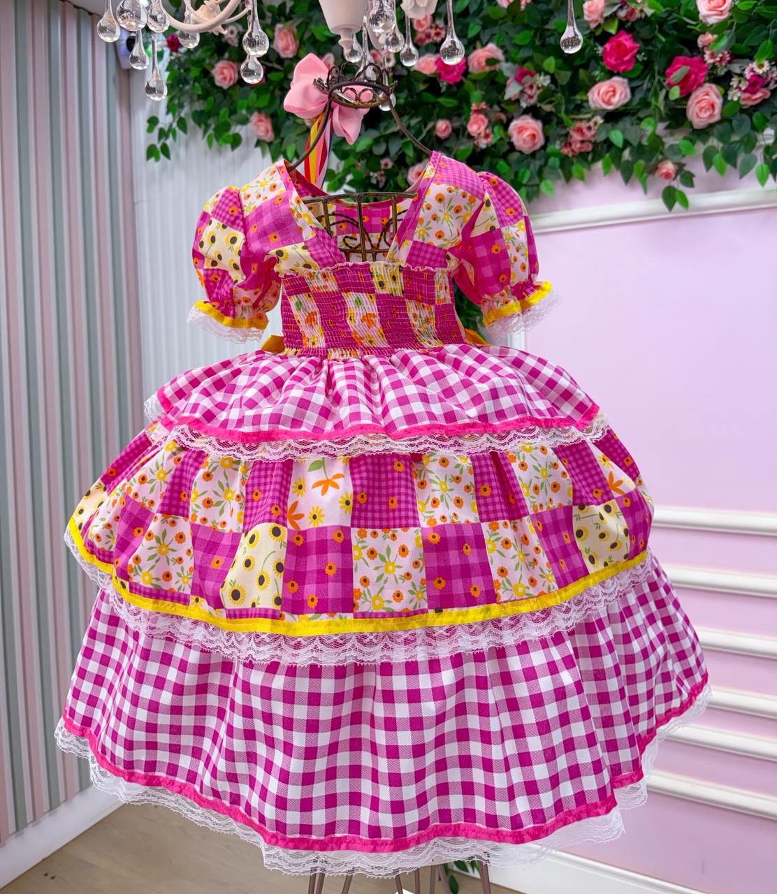 Vestido Junino Mimadine Luxo Milena - Leveza e Elegância para Meninas | Bebeloo Kids