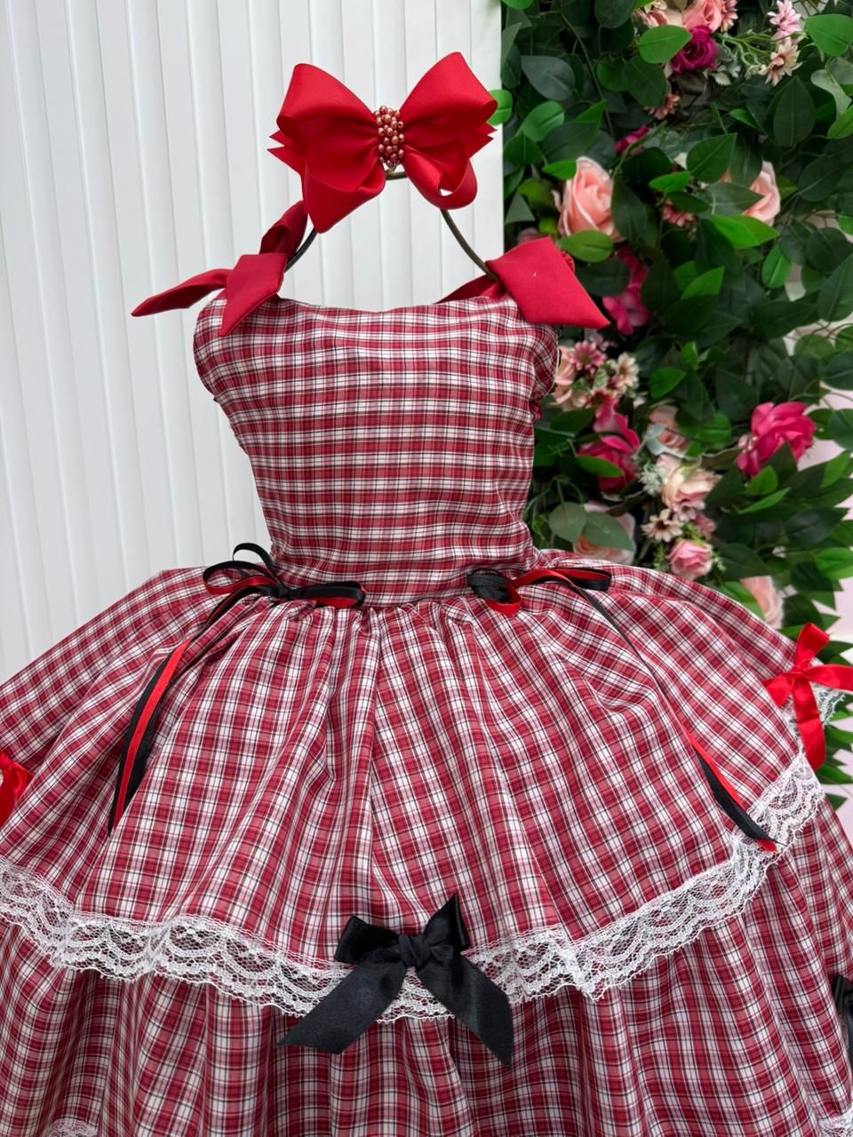 Vestido Marie Junino Luxo Xadrez Maria Helena - Leveza e Elegância para Meninas | Bebeloo Kids