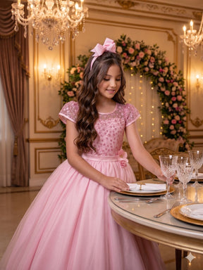 Vestido Mini Miss Longo Carol Rosa Bebe (VESTMNMSLGNCRLRSBB)
