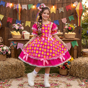 Vestido Junino Mimadine Luxo Maisa Pink (VESTJNNMDNLMPNK)
