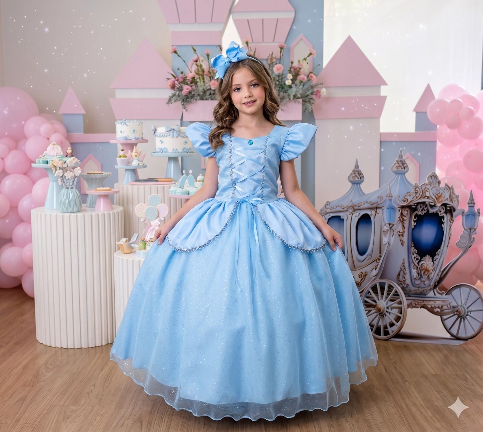 Fantasia/ Vestido Mini Miss Longo Cinderela | Bebeloo Kids