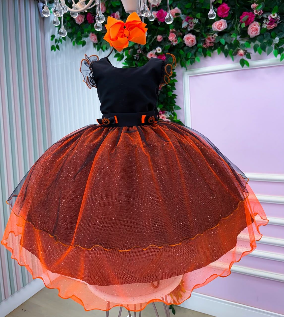 Fantasia/ Vestido Mini Miss Abóbora Encantada -  Halloween (FVESMNABENH)