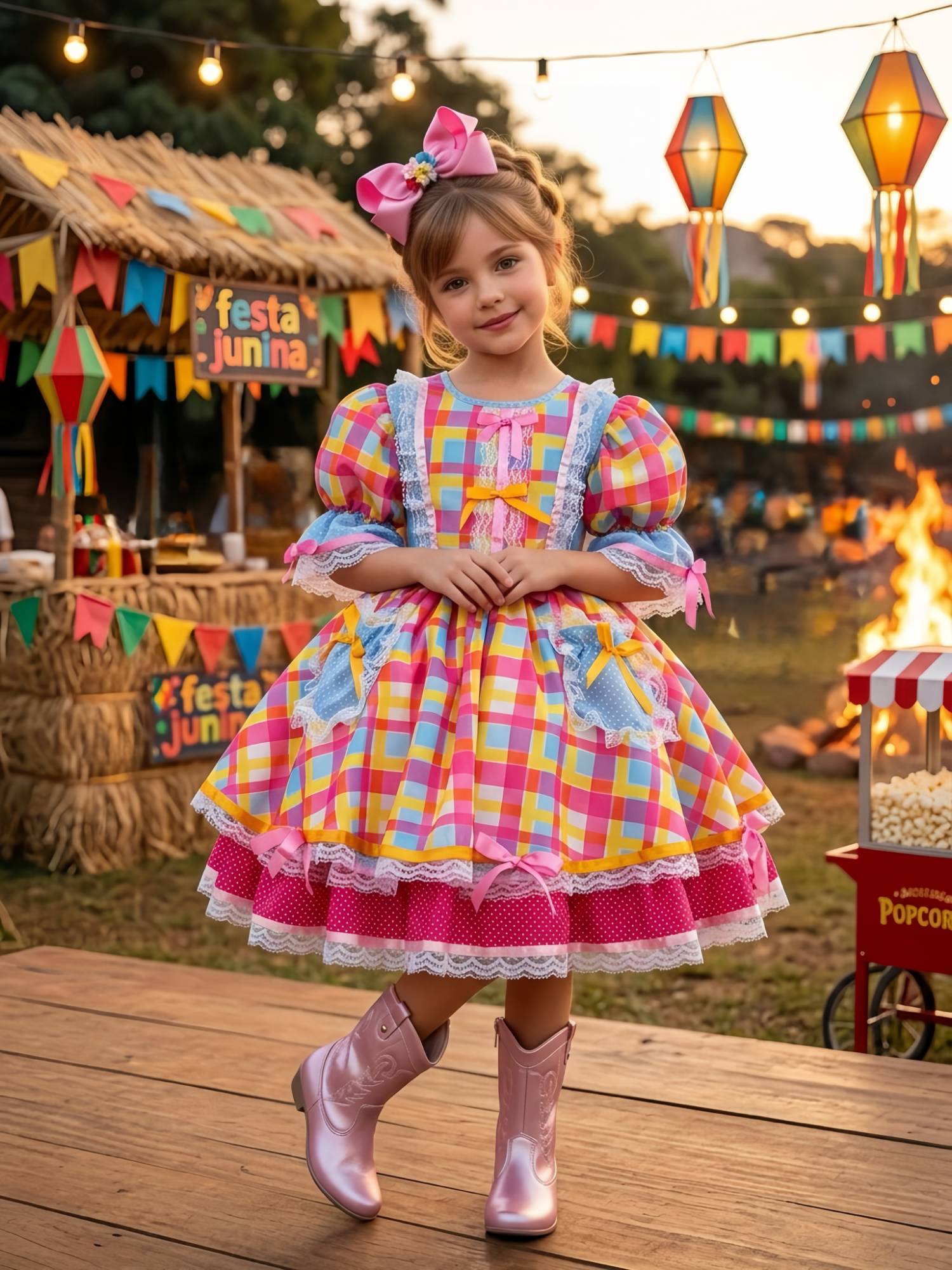 Vestido Infantil Junino Colorê Encantado Leveza e Elegância para Meninas | Bebeloo