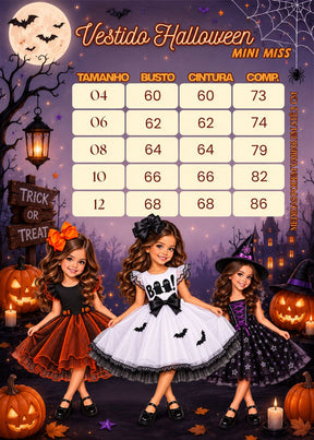 Fantasia/ Vestido Mini Miss Doce Mistério -  Halloween (FTVESTMNMDCH)