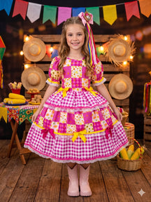 Vestido Junino Mimadine Luxo Milena - Leveza e Elegância para Meninas | Bebeloo Kids