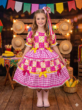 Vestido Junino Mimadine Luxo Milena - Leveza e Elegância para Meninas | Bebeloo Kids