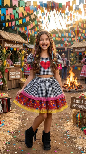 Conjunto Junino Banana Club Luxo Luana - Conforto e Estilo para o Dia a Dia | Bebeloo Kids