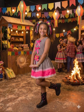 Conjunto Blogueirinha Junino Arraia Da Alegria - Conforto e Estilo para o Dia a Dia | Bebeloo Kids