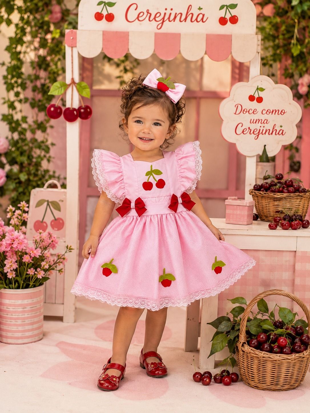 Romper/Vestido Princesa Belli Cerejinha - Cereja (RMPVPBCJ)