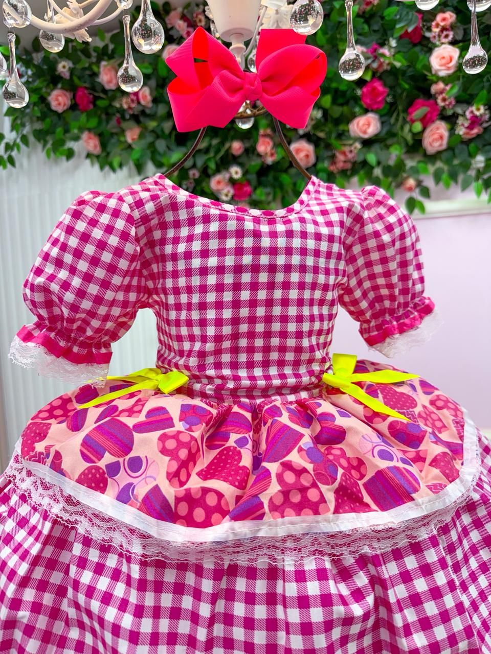 Vestido Junino Mimadine Luxo Viviane Pink - Leveza e Elegância para Meninas | Bebeloo Kids