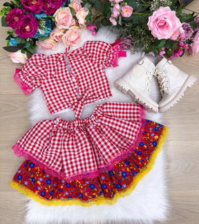 Conjunto Junino Banana Club Luxo Luana - Conforto e Estilo para o Dia a Dia | Bebeloo Kids