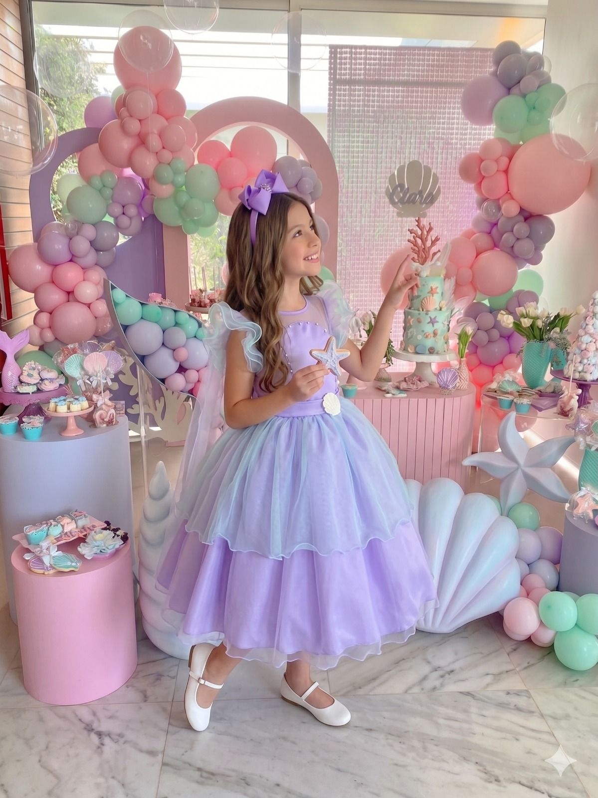 Vestido Mini Miss Temático Sereia - Fundo Do Mar - Diversão e Encanto para Brincar | Bebeloo Kids
