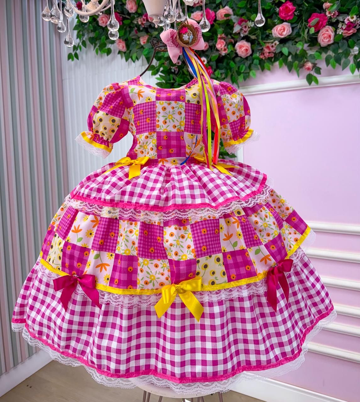 Vestido Junino Mimadine Luxo Milena - Leveza e Elegância para Meninas | Bebeloo Kids
