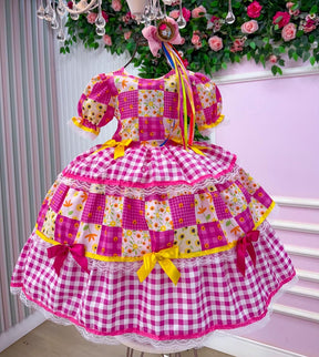 Vestido Junino Mimadine Luxo Milena - Leveza e Elegância para Meninas | Bebeloo Kids