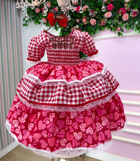 Vestido Junino Mimadine Luxo Viviane Vermelho - Leveza e Elegância para Meninas | Bebeloo Kids