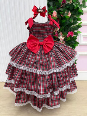 Vestido Marie Junino Luxo Xadrez Maria Eduarda - Leveza e Elegância para Meninas | Bebeloo Kids
