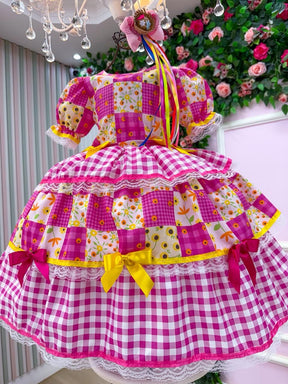 Vestido Junino Mimadine Luxo Milena - Leveza e Elegância para Meninas | Bebeloo Kids