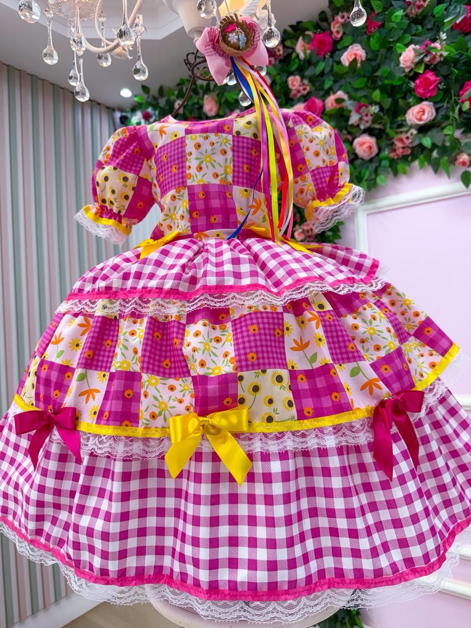 Vestido Junino Mimadine Luxo Milena - Leveza e Elegância para Meninas | Bebeloo Kids
