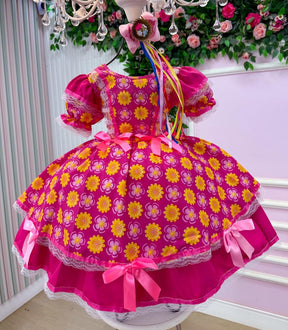 Vestido Junino Mimadine Luxo Maisa Pink (VESTJNNMDNLMPNK)