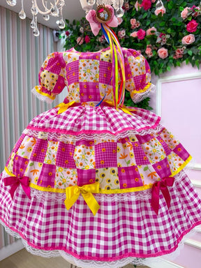 Vestido Junino Mimadine Luxo Milena - Leveza e Elegância para Meninas | Bebeloo Kids
