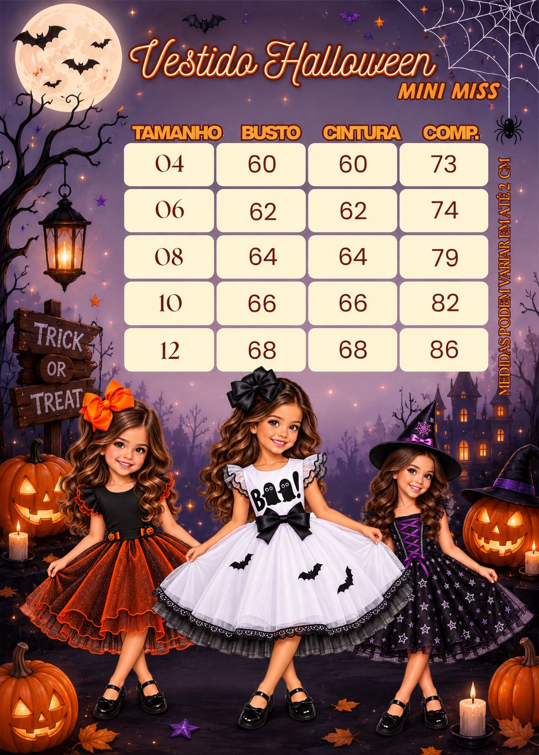 Fantasia/ Vestido Mini Miss Abóbora Encantada -  Halloween (FVESMNABENH)