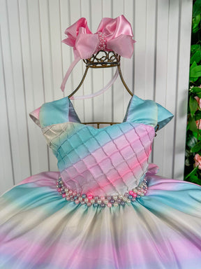 Vestido Infantil Giovanella/Giovanela Colorido - Arco Iris - Leveza e Elegância para Meninas | Bebeloo Kids