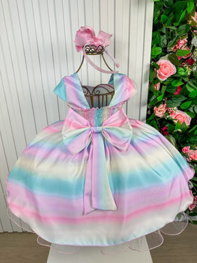 Vestido Infantil Giovanella/Giovanela Colorido - Arco Iris - Leveza e Elegância para Meninas | Bebeloo Kids