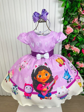 Vestido Infantil Tematicos Luxo A Casa Magica da Gabby (VESTINFTMTLXCMGCDGBB)