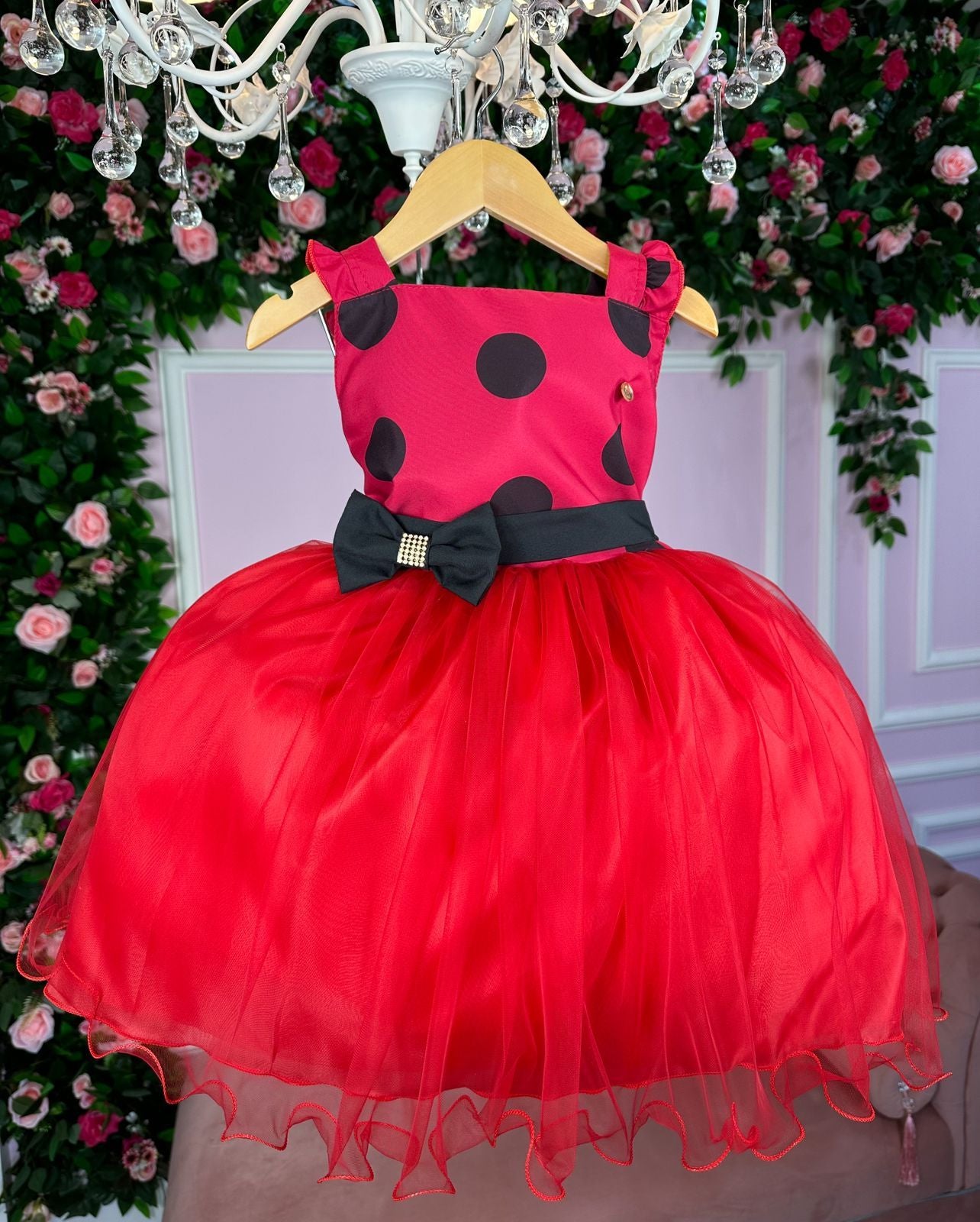 Vestido Banana Club Minnie/Minie Vermelha Bolinhas Poa (VESTBCLVERPEBOL)