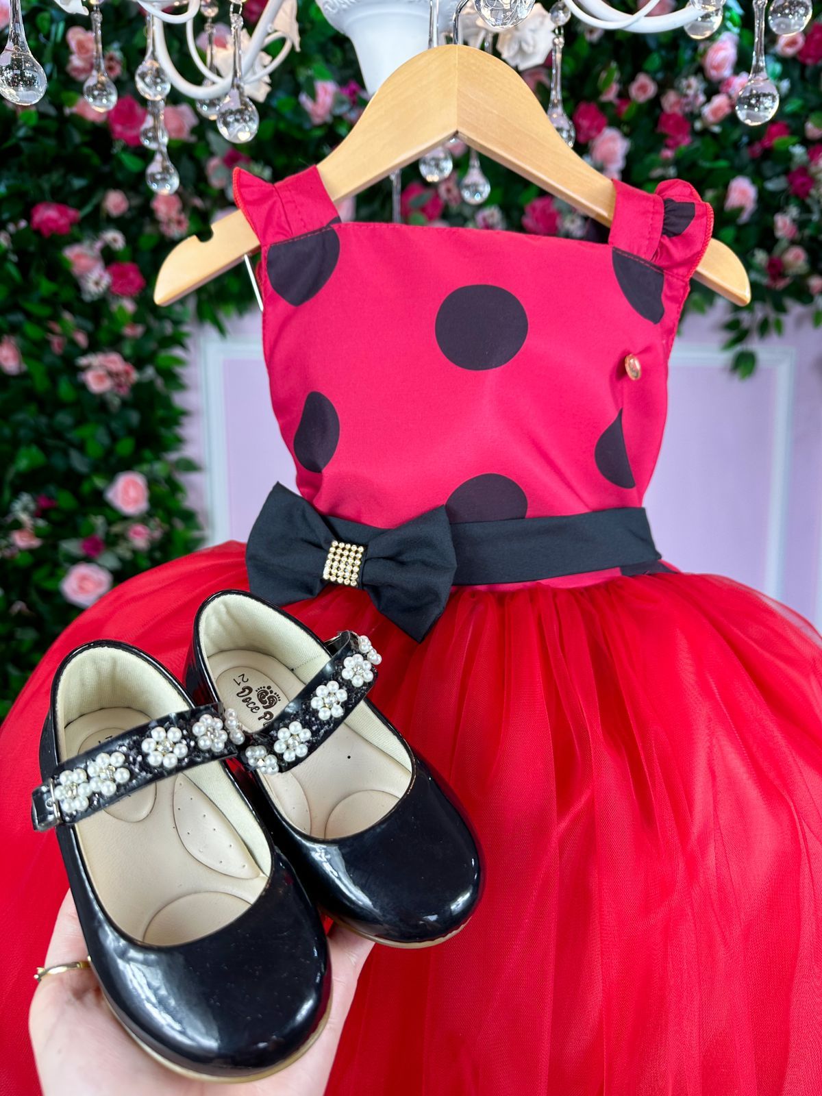 Vestido Banana Club Minnie/Minie Vermelha Bolinhas Poa (VESTBCLVERPEBOL)