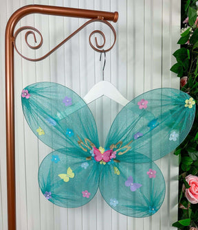 Asa De Borboletas / Fadas Infantil Verde Tiffany (ACESSASABOBFDVTFF)