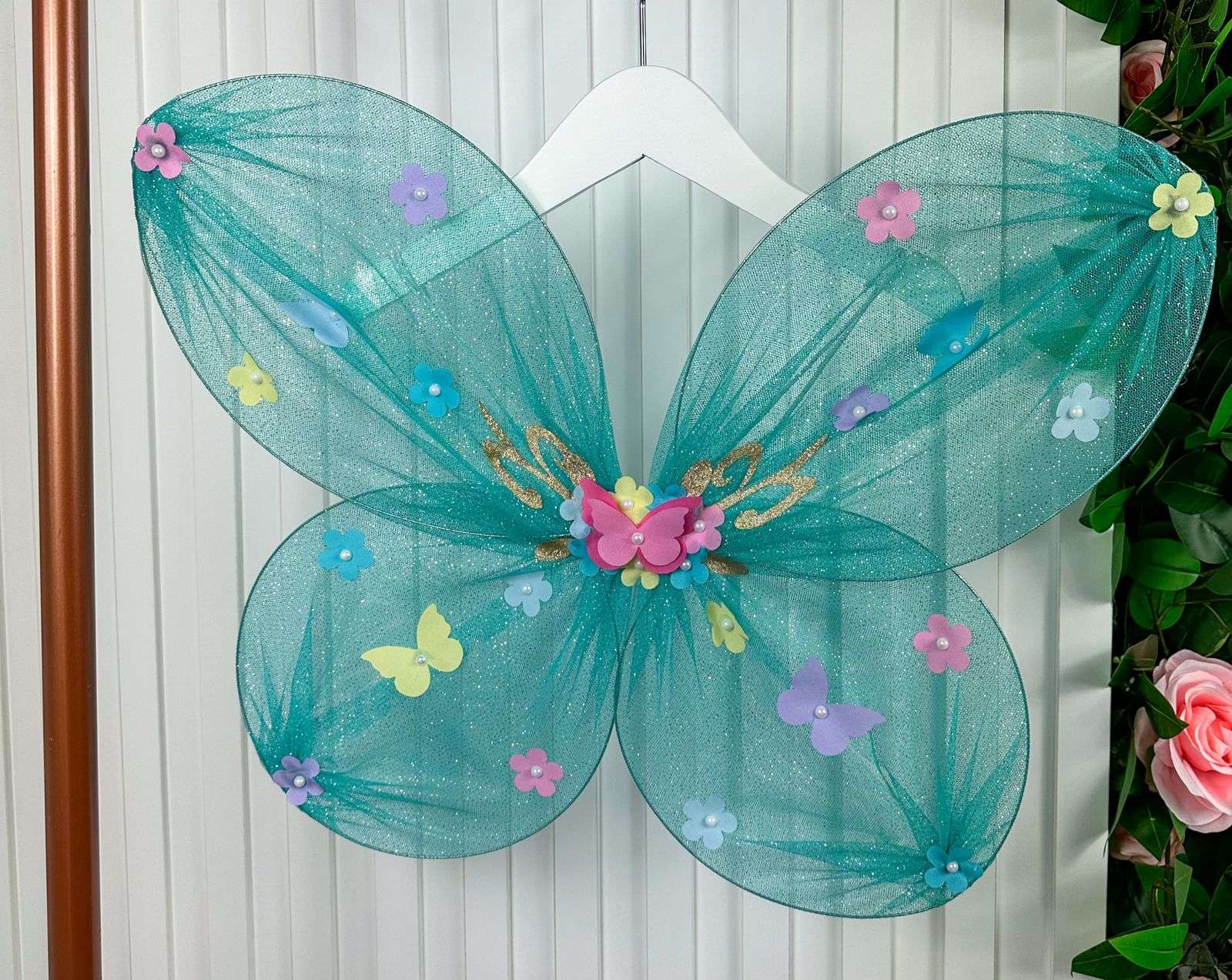 Asa De Borboletas / Fadas Infantil Verde Tiffany (ACESSASABOBFDVTFF)