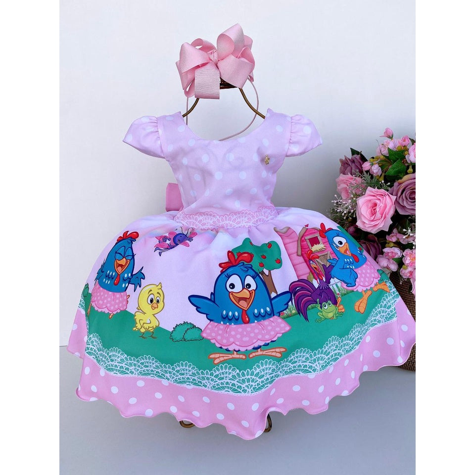 Vestido Infantil Temáticos Kids Galinha Pintadinha - Leveza e Elegância para Meninas | Bebeloo Kids